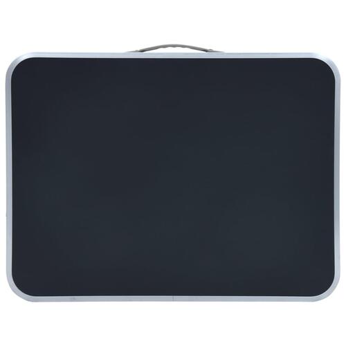 Foldbart campingbord 60x45 cm aluminium grå