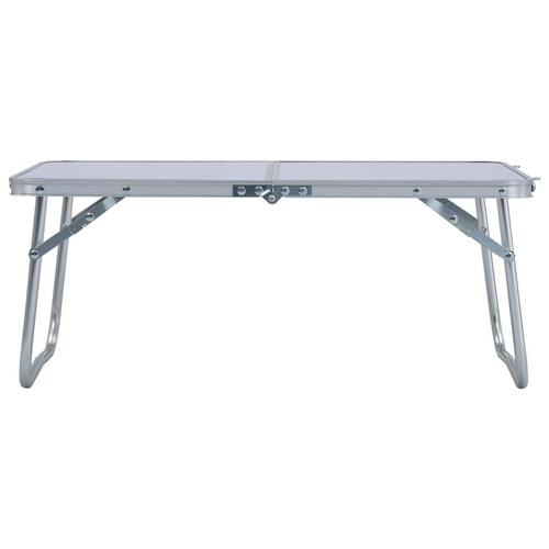 Foldbart campingbord 60 x 40 cm aluminium hvid