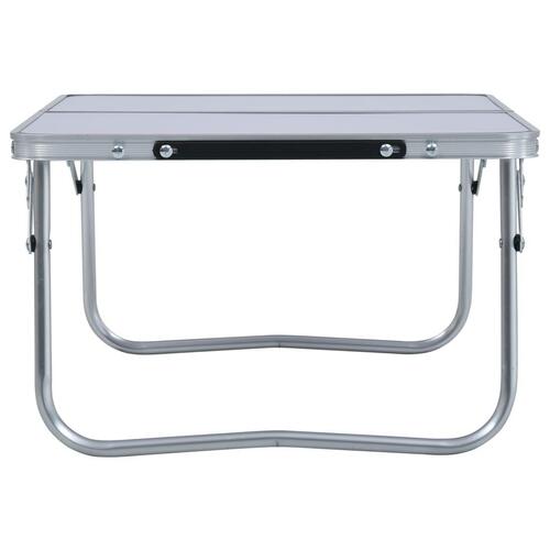 Foldbart campingbord 60 x 40 cm aluminium hvid