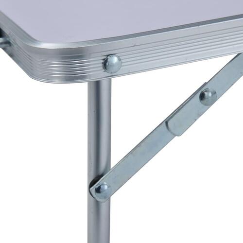 Foldbart campingbord 60 x 40 cm aluminium hvid