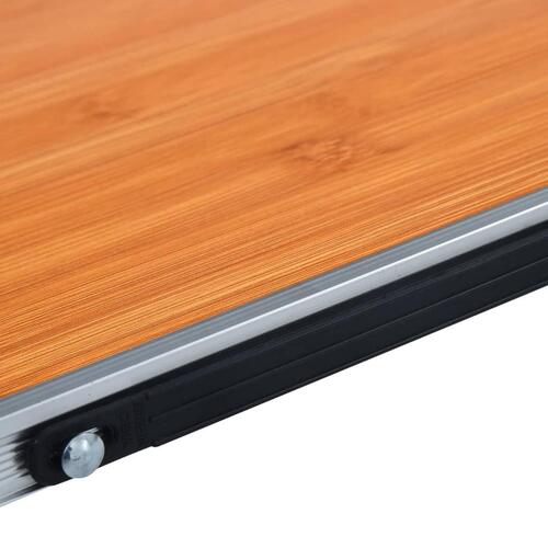 Foldbart campingbord 60 x 40 cm aluminium brun