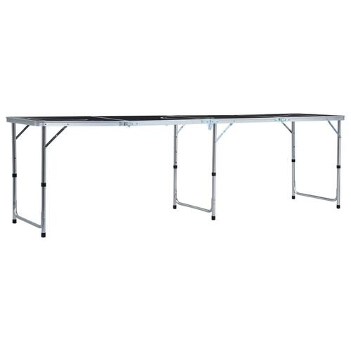 Foldbart beer pong-bord 240 cm sort