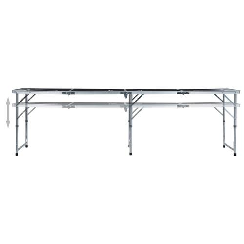 Foldbart beer pong-bord 240 cm sort