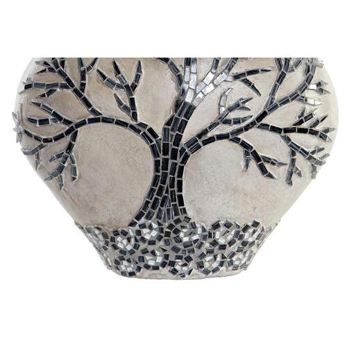 Vase Træ Krystal Sort Beige Terrakotta (30 x 15 x 33,5 cm)