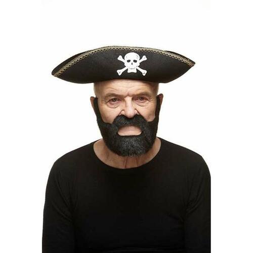 Falsk skæg Sort Onesize Tilbehør til Kostume