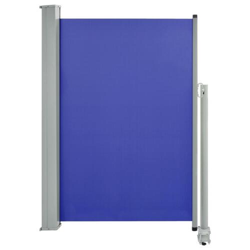 Sammenrullelig sidemarkise til terrassen 120 x 300 cm blå
