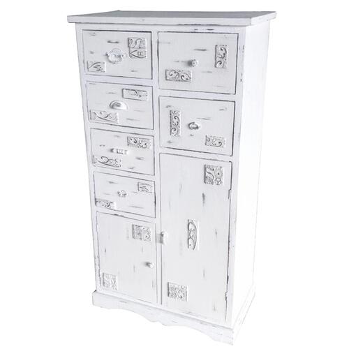 Kommode Træ Hvid Brugt (69 x 38 x 130 cm)