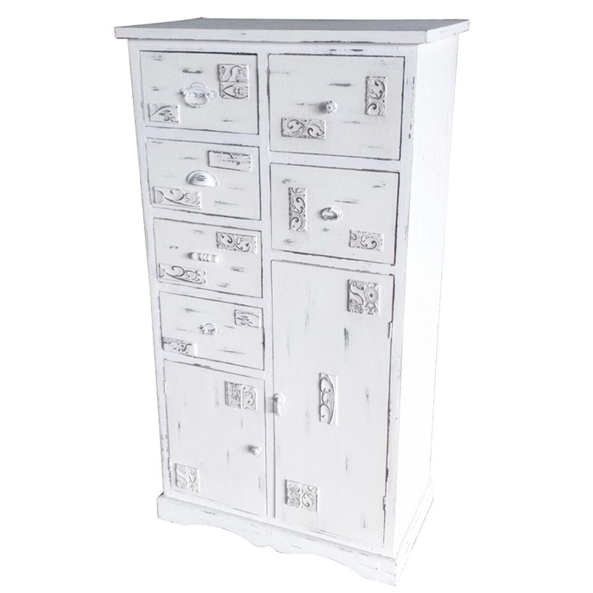 Kommode Træ Hvid Brugt (69 x 38 x 130 cm)