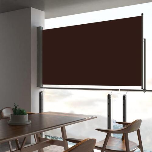 Sammenrullelig sidemarkise til terrassen 160 x 300 cm brun