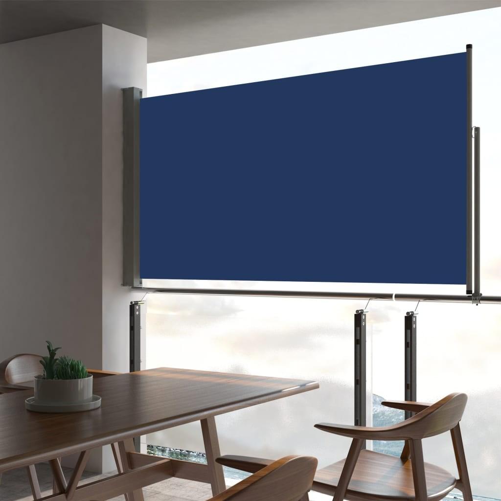 Sammenrullelig sidemarkise til terrassen 160 x 300 cm blå