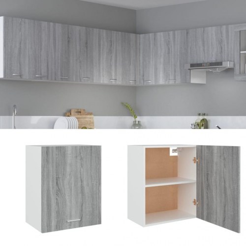 Vægskab 50x31x60 cm konstrueret træ grå sonoma-eg