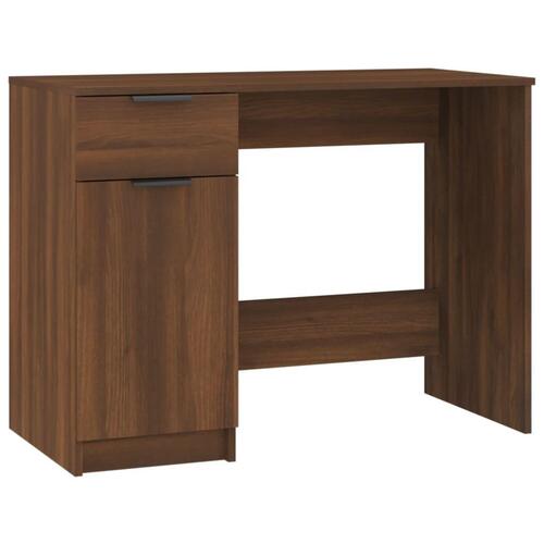 Skrivebord 100x50x75 cm konstrueret træ brun egetræsfarve