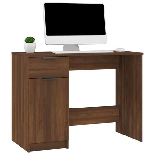 Skrivebord 100x50x75 cm konstrueret træ brun egetræsfarve