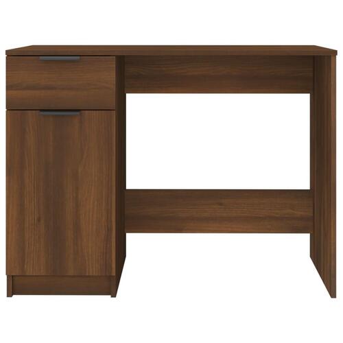 Skrivebord 100x50x75 cm konstrueret træ brun egetræsfarve