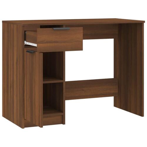 Skrivebord 100x50x75 cm konstrueret træ brun egetræsfarve
