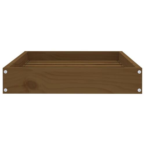 Hundeseng 61,5x49x9 cm massivt fyrretræ gyldenbrun