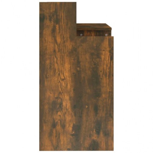Skrivebord m. LED-lys 97x90x45 cm konstrueret træ røget egetræ