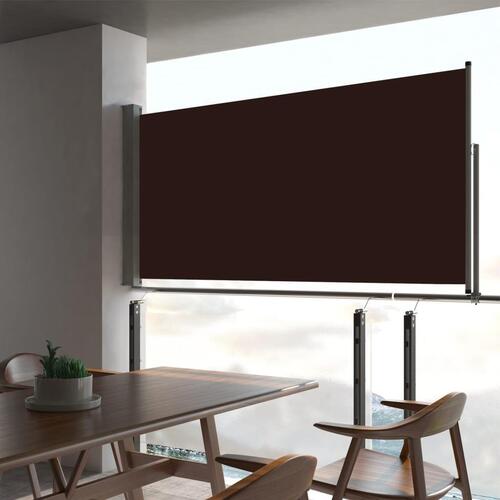 Sammenrullelig sidemarkise til terrassen 80 x 300 cm brun