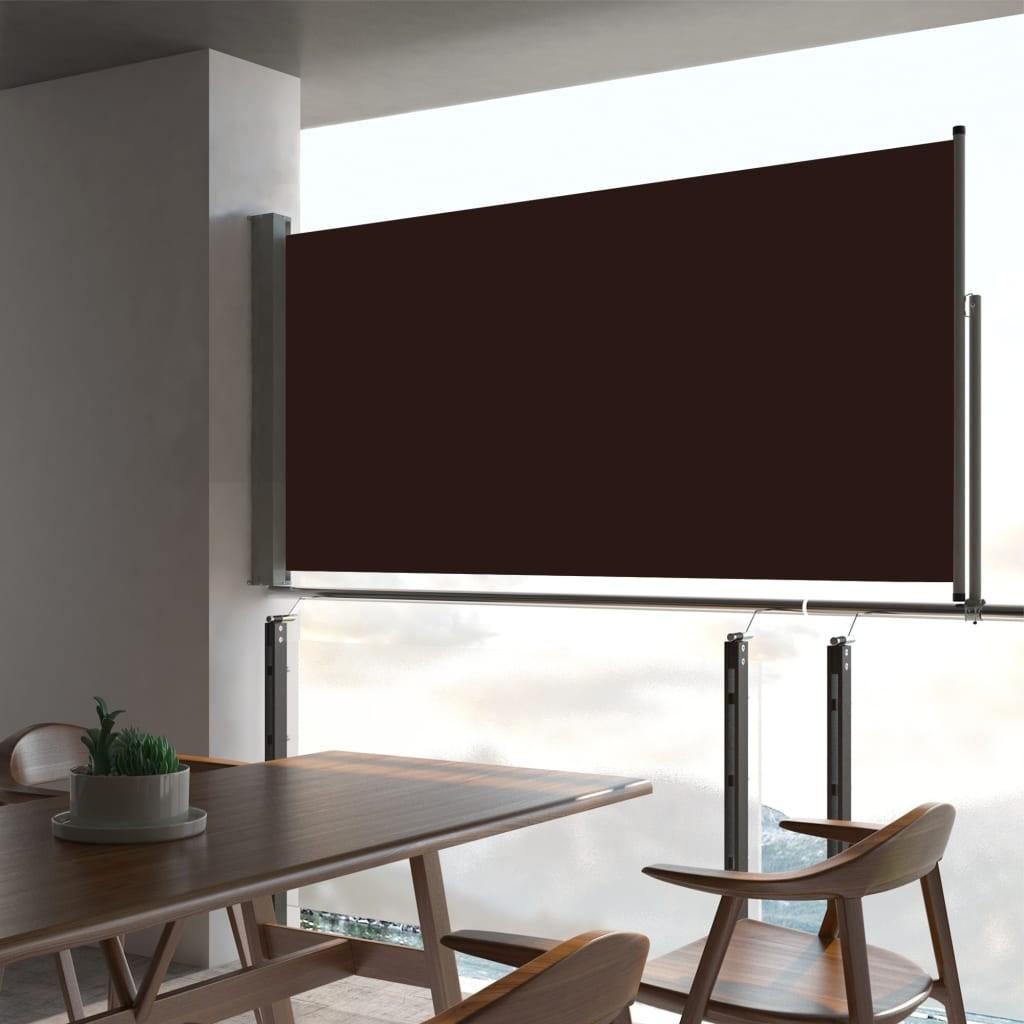 Sammenrullelig sidemarkise til terrassen 80 x 300 cm brun