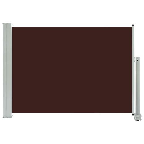 Sammenrullelig sidemarkise til terrassen 80 x 300 cm brun