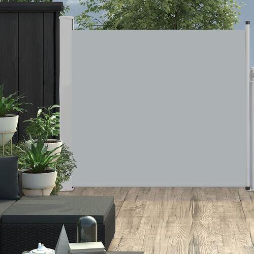 Sammenrullelig sidemarkise til terrassen 170 x 300 cm grå