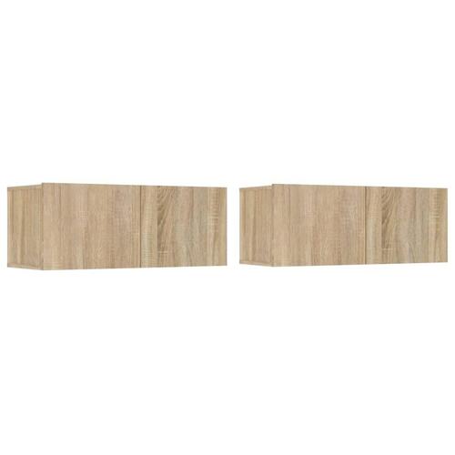 Tv-skabe 2 stk. 80x30x30 cm konstrueret træ sonoma-eg