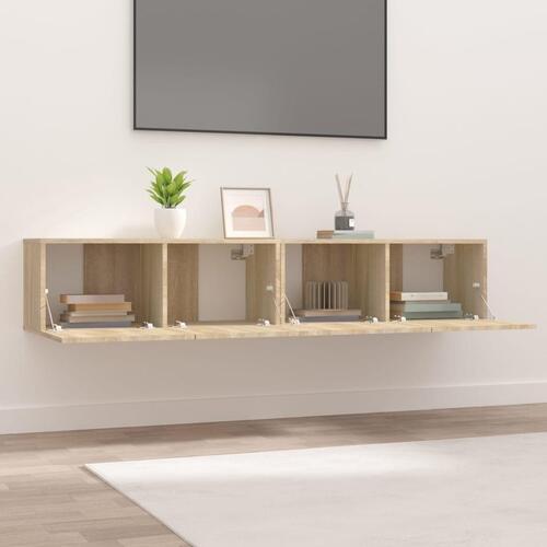 Tv-skabe 2 stk. 80x30x30 cm konstrueret træ sonoma-eg
