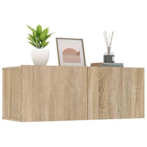 Tv-skabe 2 stk. 80x30x30 cm konstrueret træ sonoma-eg