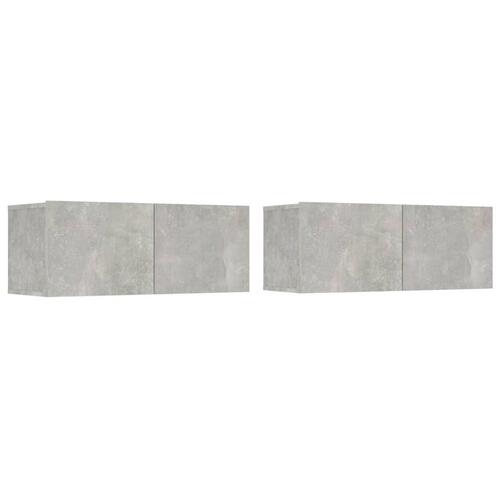 Tv-skabe 2 stk. 80x30x30 cm konstrueret træ betongrå