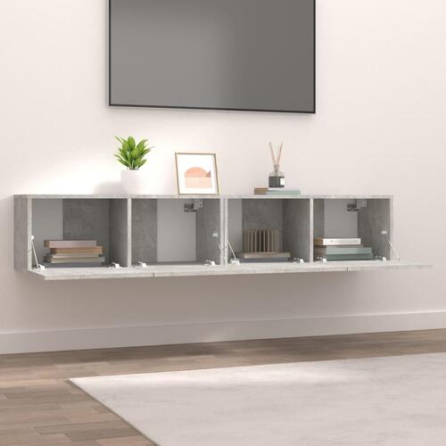 Tv-skabe 2 stk. 80x30x30 cm konstrueret træ betongrå