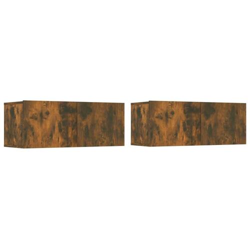 Tv-skabe 2 stk. 80x30x30 cm konstrueret træ røget egetræ