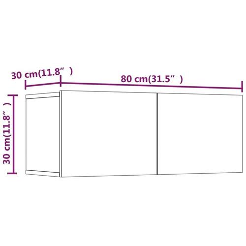 Tv-skabe 2 stk. 80x30x30 cm konstrueret træ røget egetræ