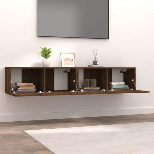 Tv-skabe 2 stk. 80x30x30 cm konstrueret træ brun egetræsfarve