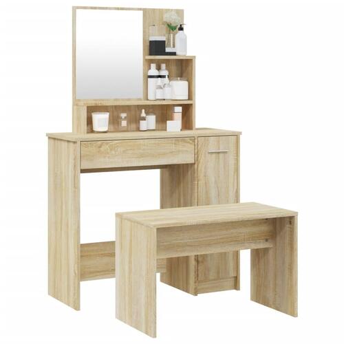 Konsolbordsæt 86,5x35x136 cm sonoma-eg
