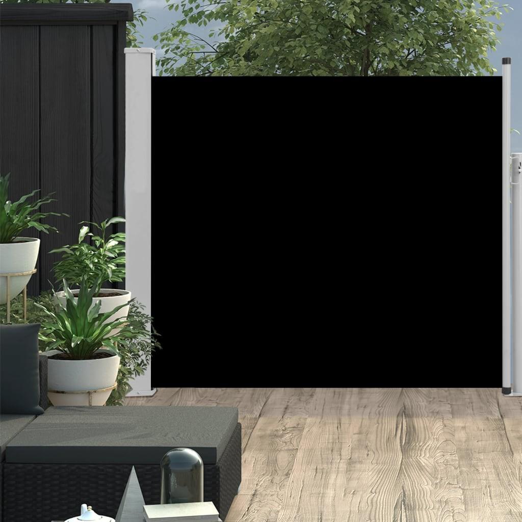 Sammenrullelig sidemarkise til terrassen 100 x 300 cm sort