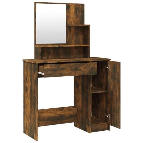 Konsolbordsæt 86,5x35x136 cm røget egetræsfinish