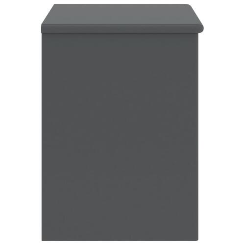 Sengebord 35x30x40 cm massivt fyrretræ mørkegrå