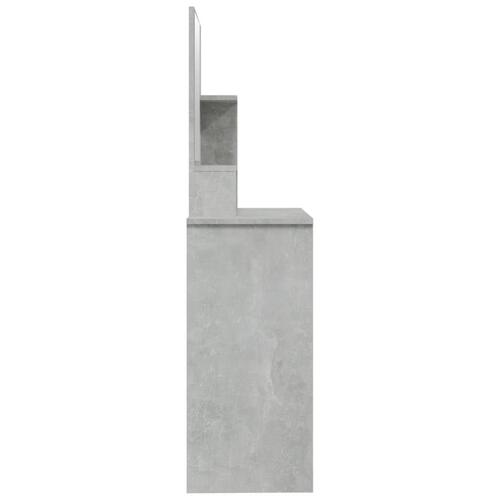 Makeupbord med spejl 86,5x35x136 cm betongrå