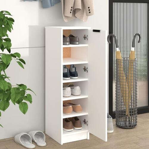 Skoskab 30x35x100 cm konstrueret træ hvid