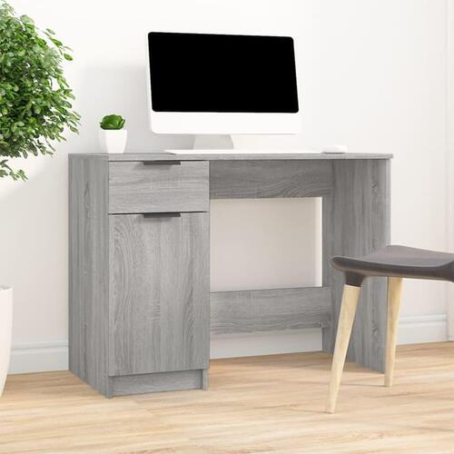 Skrivebord 100x50x75 cm konstrueret træ grå sonoma-eg