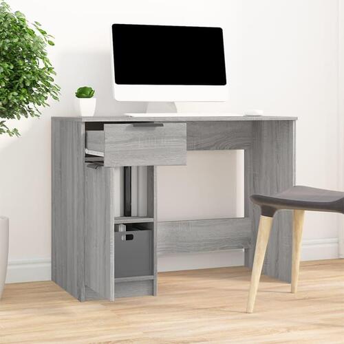 Skrivebord 100x50x75 cm konstrueret træ grå sonoma-eg
