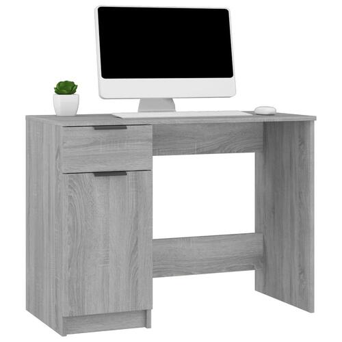Skrivebord 100x50x75 cm konstrueret træ grå sonoma-eg