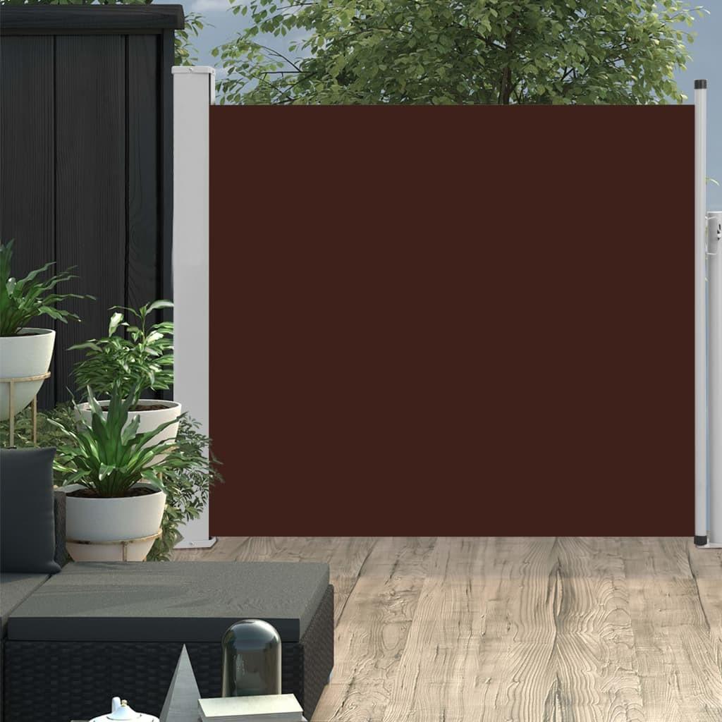 Sammenrullelig sidemarkise til terrassen 100 x 300 cm brun