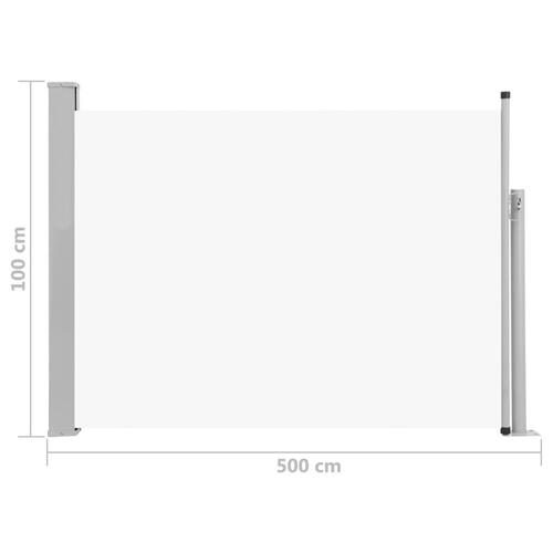 Sammenrullelig sidemarkise til terrassen 100x500 cm cremefarvet