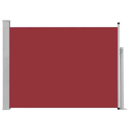Sammenrullelig sidemarkise til terrassen 100 x 500 cm rød