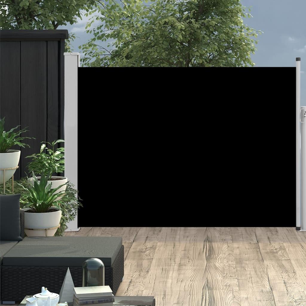 Sammenrullelig sidemarkise til terrassen 120x500 cm sort