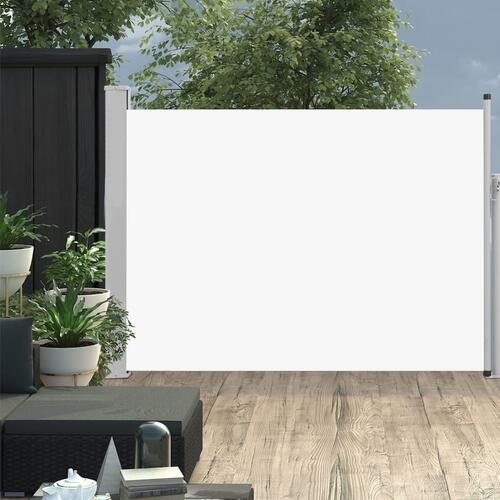 Sammenrullelig sidemarkise til terrassen 120x500 cm cremefarvet