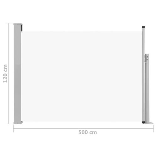 Sammenrullelig sidemarkise til terrassen 120x500 cm cremefarvet