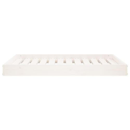Hundeseng 101,5x74x9 cm massivt fyrretræ hvid