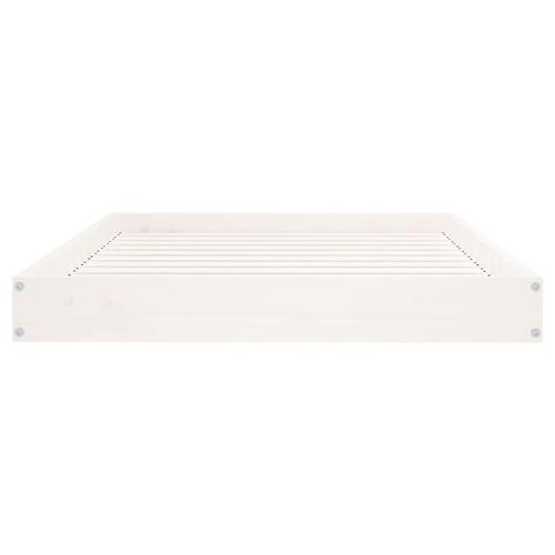 Hundeseng 101,5x74x9 cm massivt fyrretræ hvid